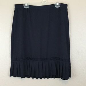MAX STUDIO NAVY BLUE PLEATED KNIT SKIRT
